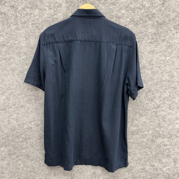 Scotch & Soda Men's Linen Blend Short Sleeve Woven Shirt Medium Blue, NEW - Picture 3 of 12